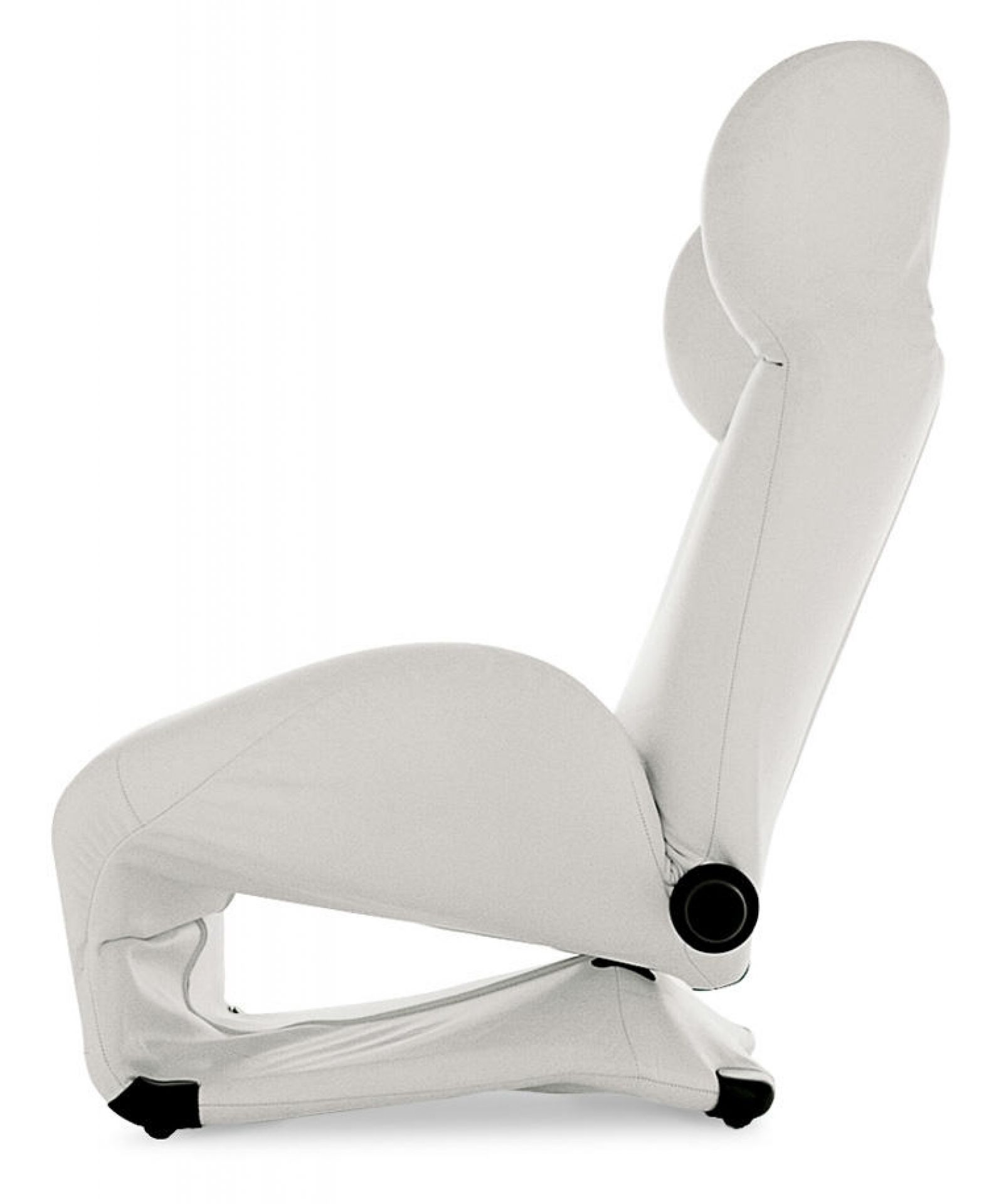 Weißer 111 Wink Sessel von Cassina, Seitenansicht, moderner Design Sessel, verstellbare Rückenlehne.