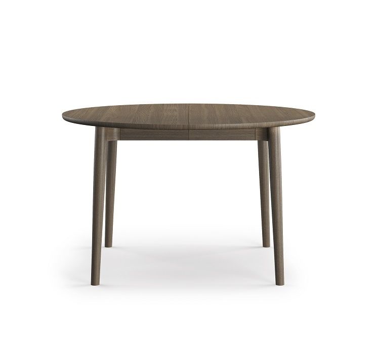 Runder Esstisch aus geräucherter Eiche, erweiterbar mit Einlegeplatten. Northern Expand Circular Tisch.