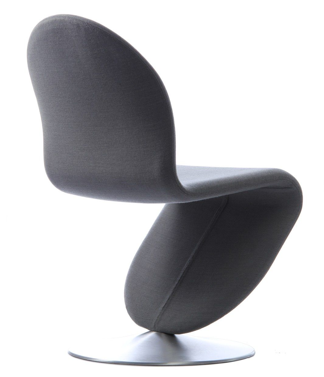 Grauer System 1-2-3 Stuhl von Verpan mit rundem Fuß, moderner Designstuhl für Esszimmer.