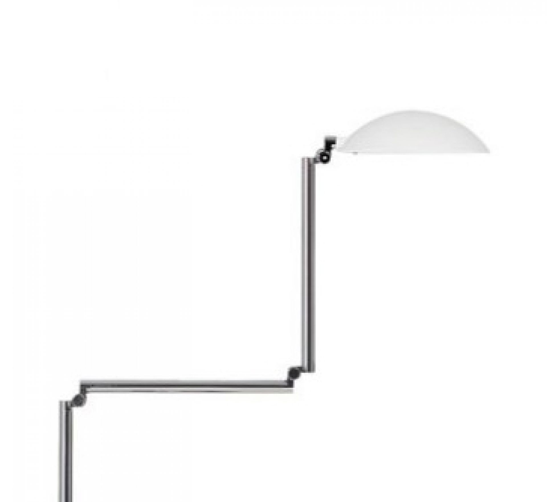 Orbis Stehleuchte mit verstellbarem Chromgestell und weißem Lampenschirm. Moderne Design Stehlampe für Wohnzimmer.