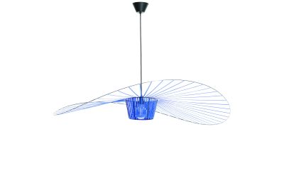 Vertigo Pendelleuchte Medium Kobaltblau von Petite Friture, moderne Hängelampe mit blauem Lampenschirm und filigranem Design.
