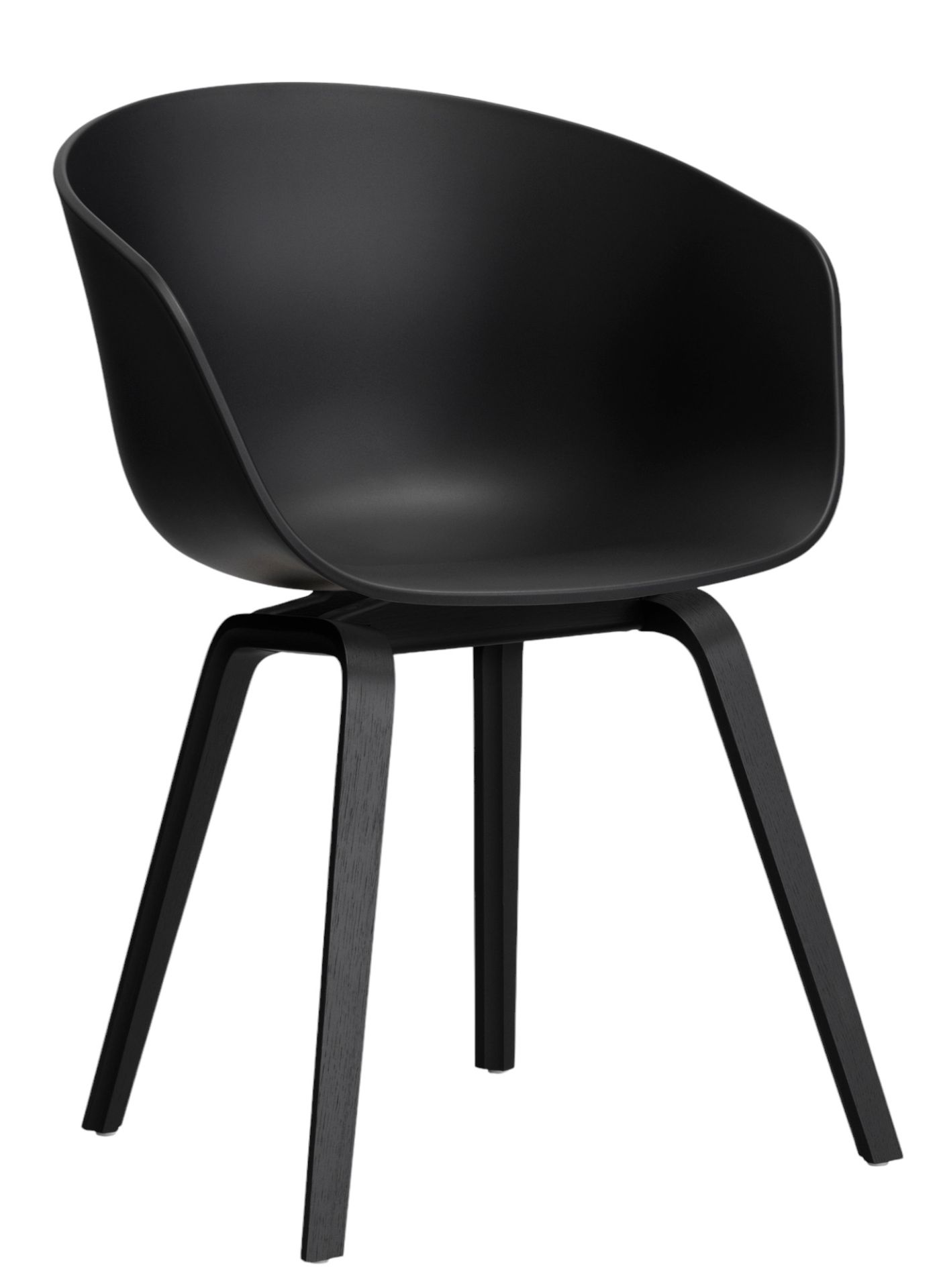 Schwarzer About A Chair AAC22 Stuhl von Hay mit Eiche-Gestell, wasserbasierter Lackierung. Moderner Designstuhl.