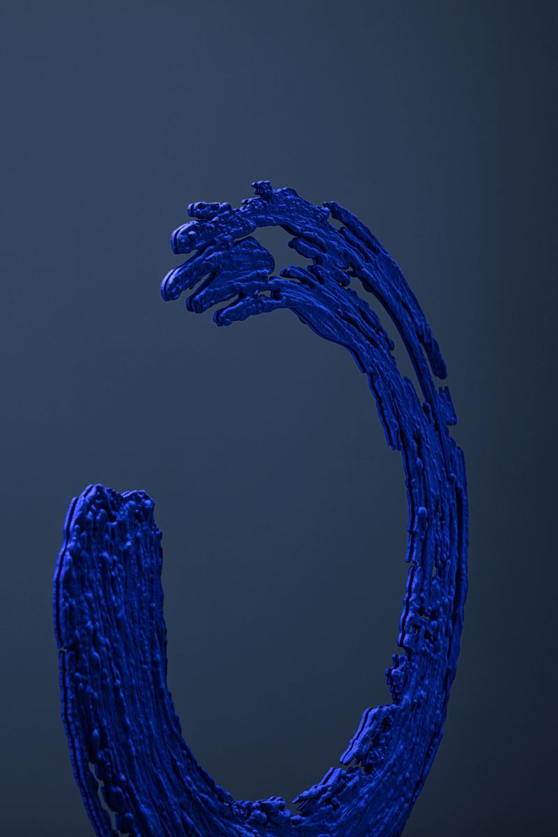 Blaue Enso Tischlampe von Catellani & Smith, modernes Design, dekorative Innenbeleuchtung.