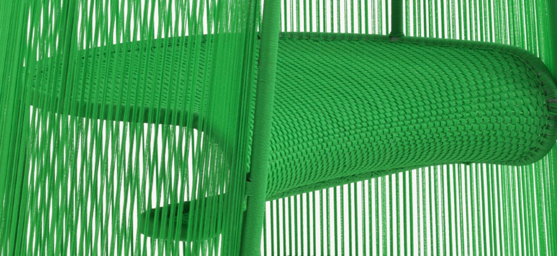 Detailaufnahme des grünen Husk M Sessels aus der M' Afrique Collection von Moroso.