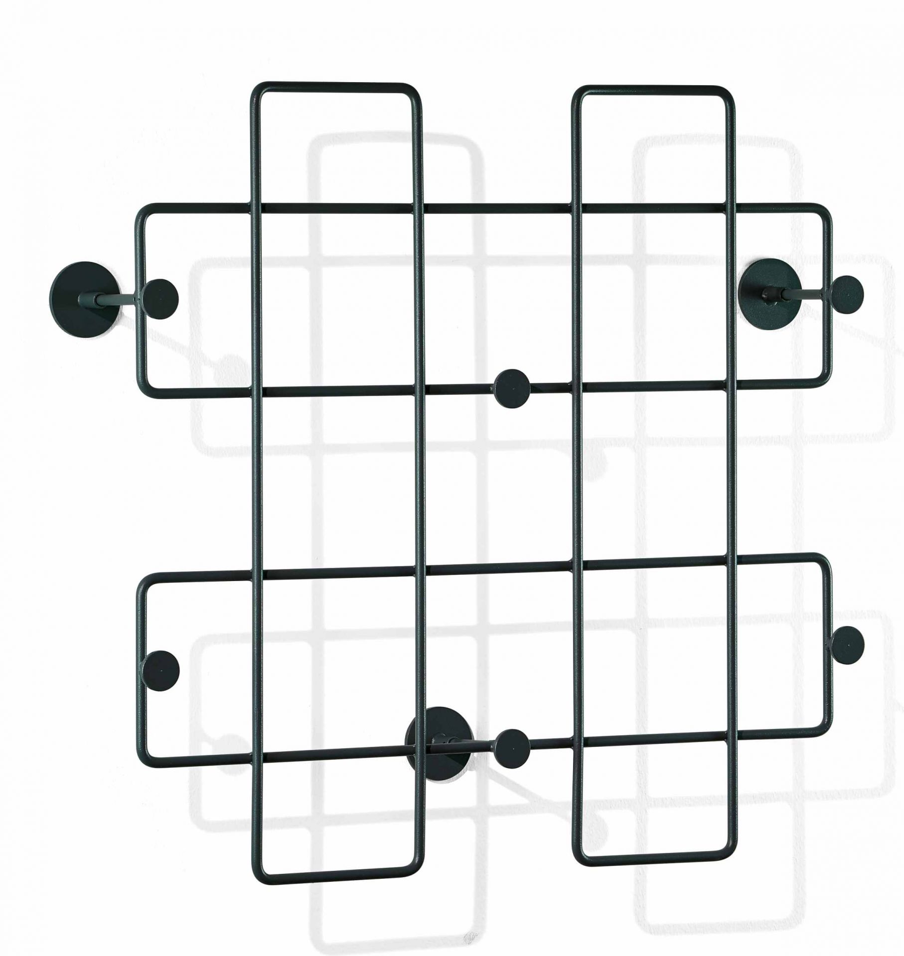 Schwarze Bazar Wandgarderobe von Richard Lampert, moderne Kleiderhaken aus Metall für Flur und Diele.