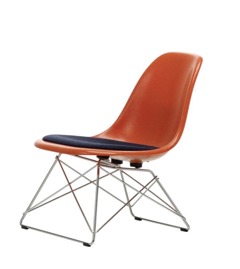Eames Fiberglass  Chair LSR Stuhl mit Sitzpolster Vitra