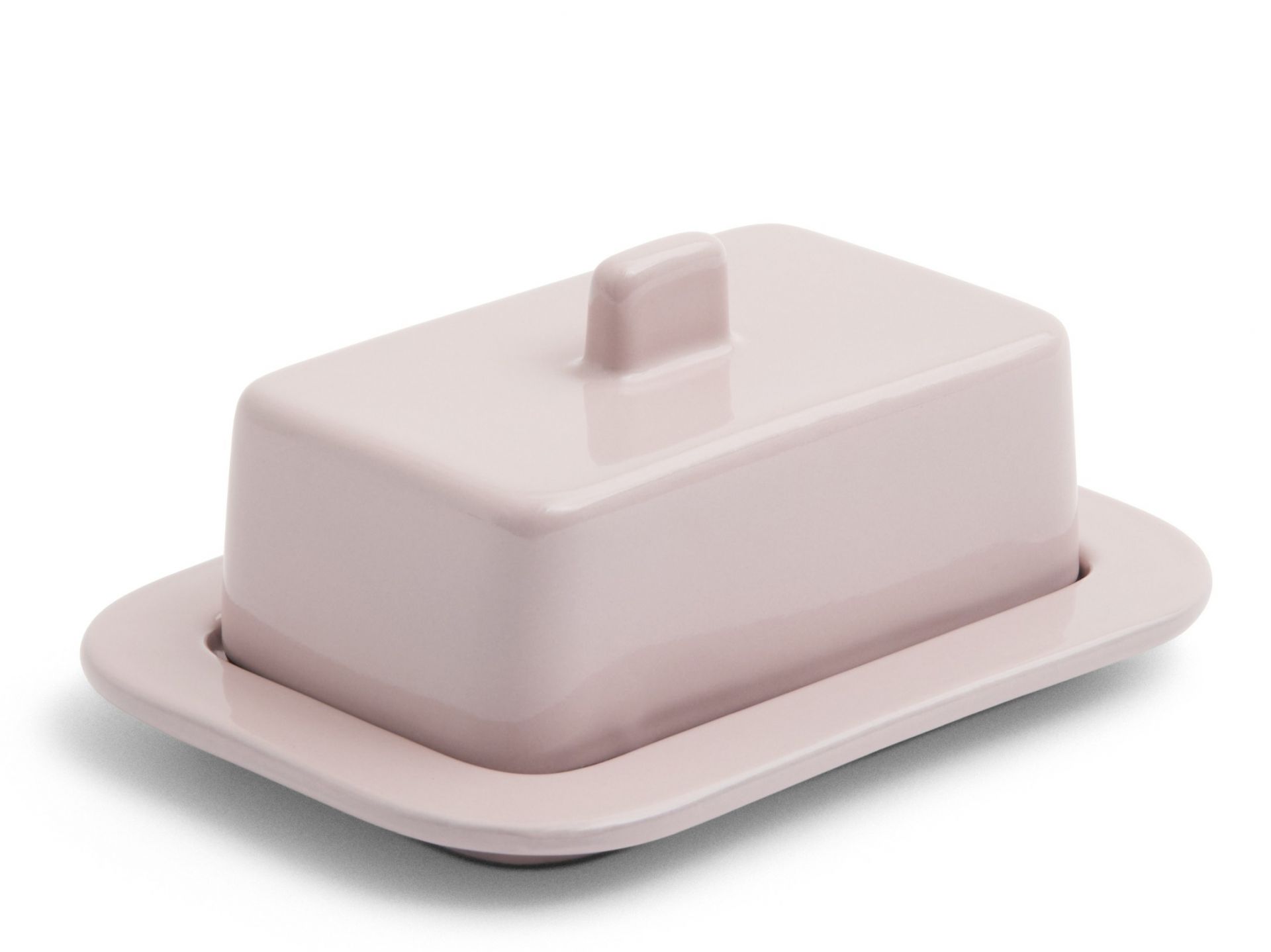 Rosa Butterdose von Hay, Keramik Butterbehälter mit Deckel, Küchenaccessoires.