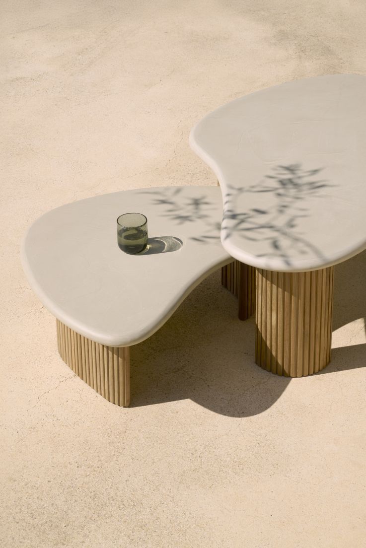 Boomerang Outdoor Couchtisch Beton/Teak Ethnicraft