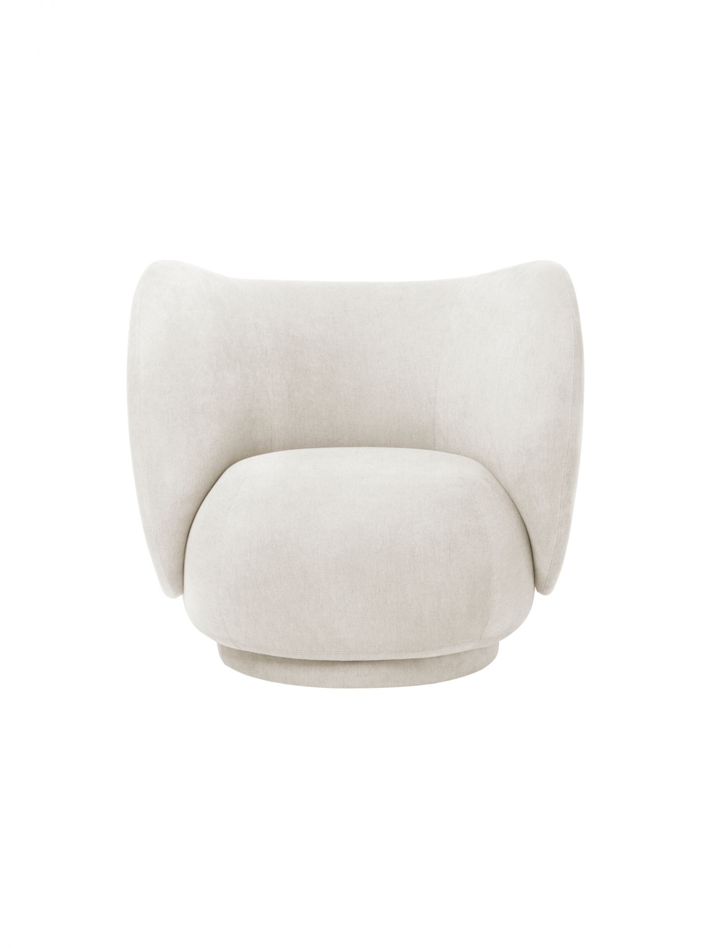 Weißer Rico Lounge Chair Sessel von Ferm Living, moderner Polstersessel für Wohnzimmer und Lounge.