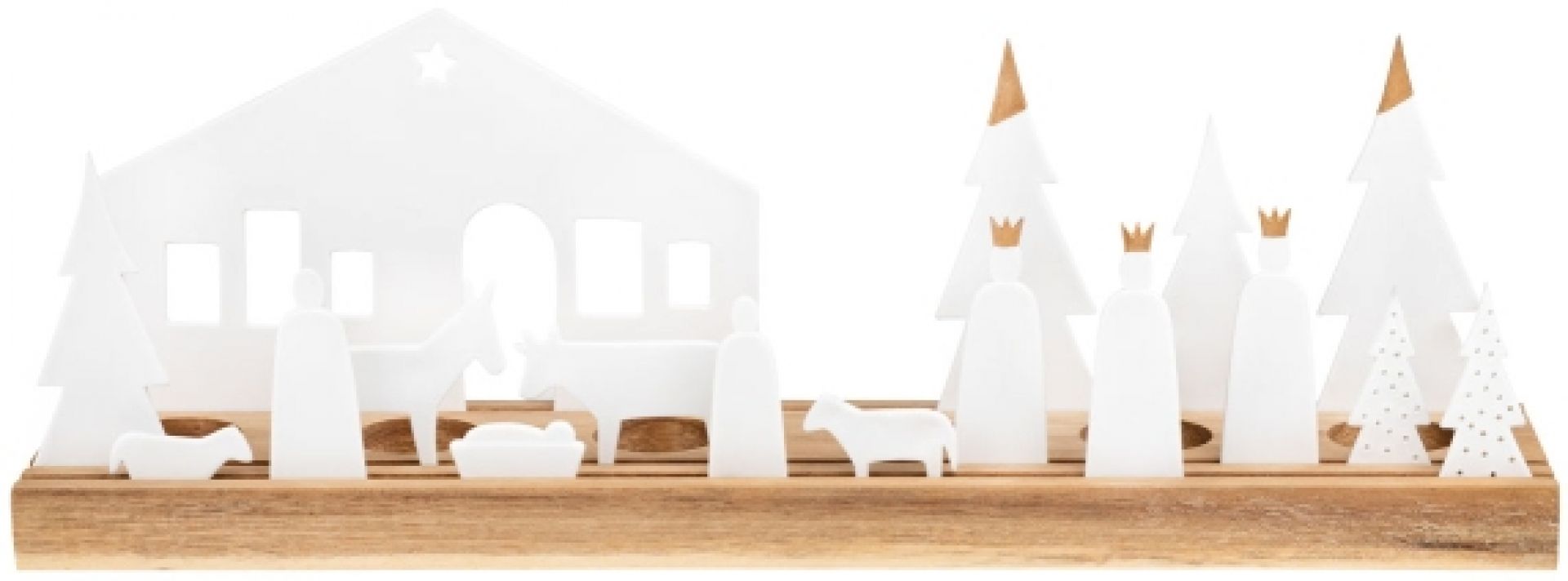 Living Xmas Lichtobjekt Krippe Räder 