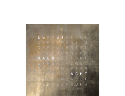Frontcover für Earth 13.5 Tischuhr / Zeitobjekt Deutsch QLOCKTWO