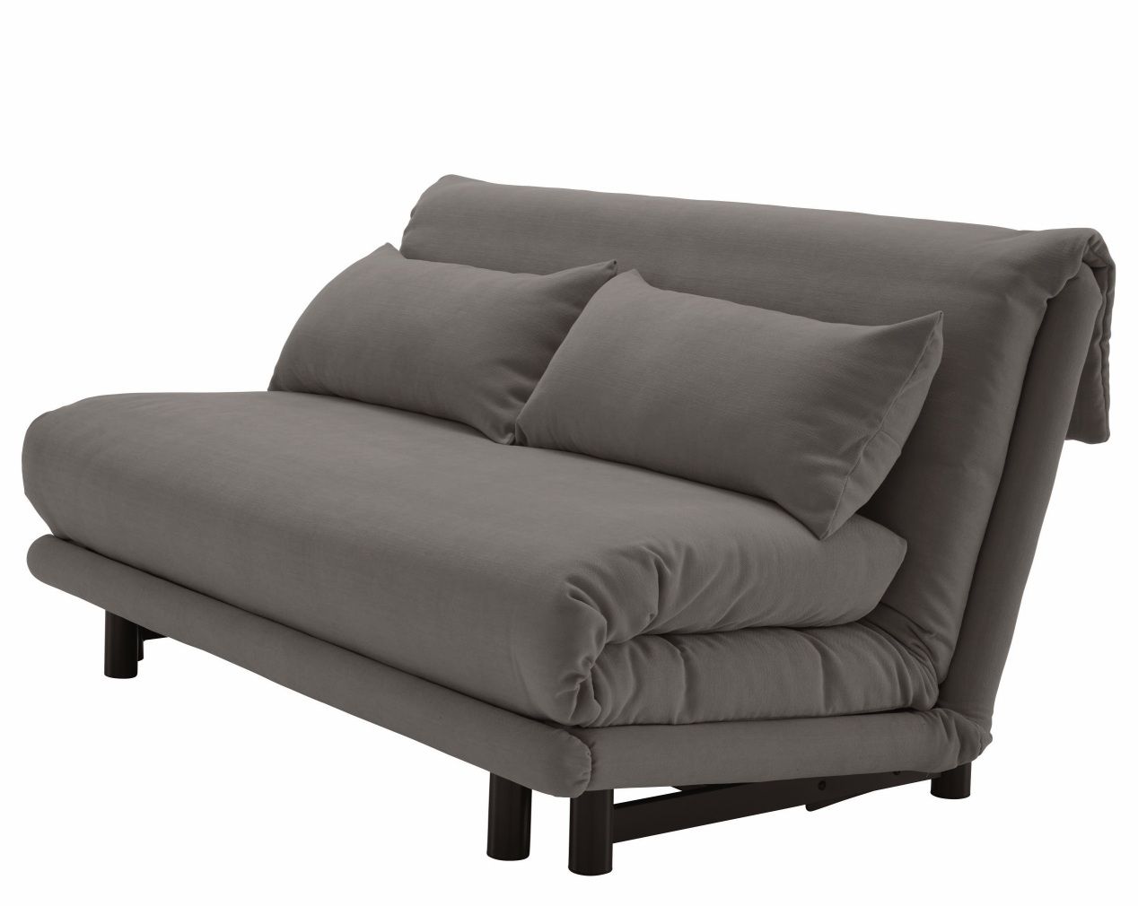 Anthrazitfarbenes Multy Schlafsofa mit Keilkissen von ligne roset, 3-Sitzer, modernes Design für Wohnzimmer.