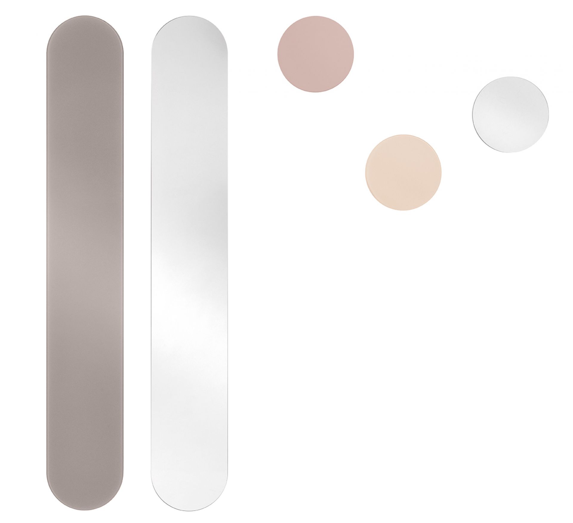 Schönbuch Slot Garderobenhaken: Zwei längliche und drei runde Wandhaken in verschiedenen Farben. Modernes Design für Flur und Garderobe.