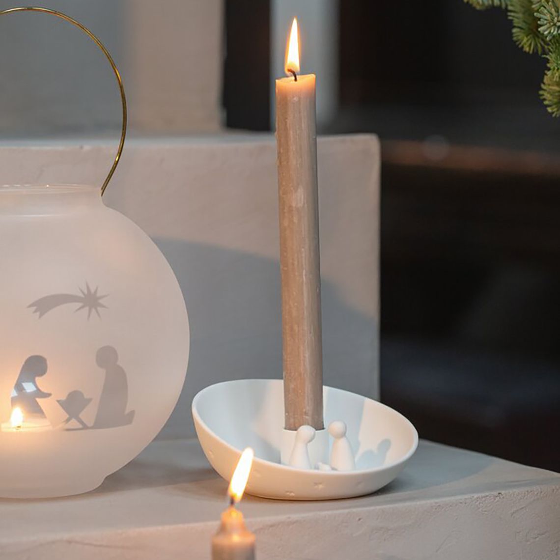 Kerzenschale Krippe groß Räder