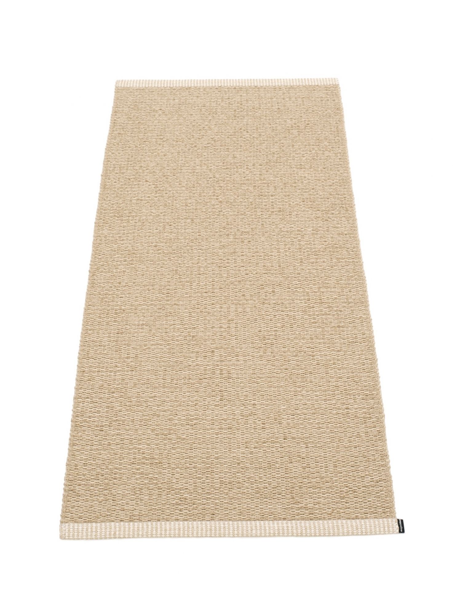 Beiger Kunststoffteppich von Pappelina, Modell Mono, Größe 60x150 cm, für Innen und Außen.