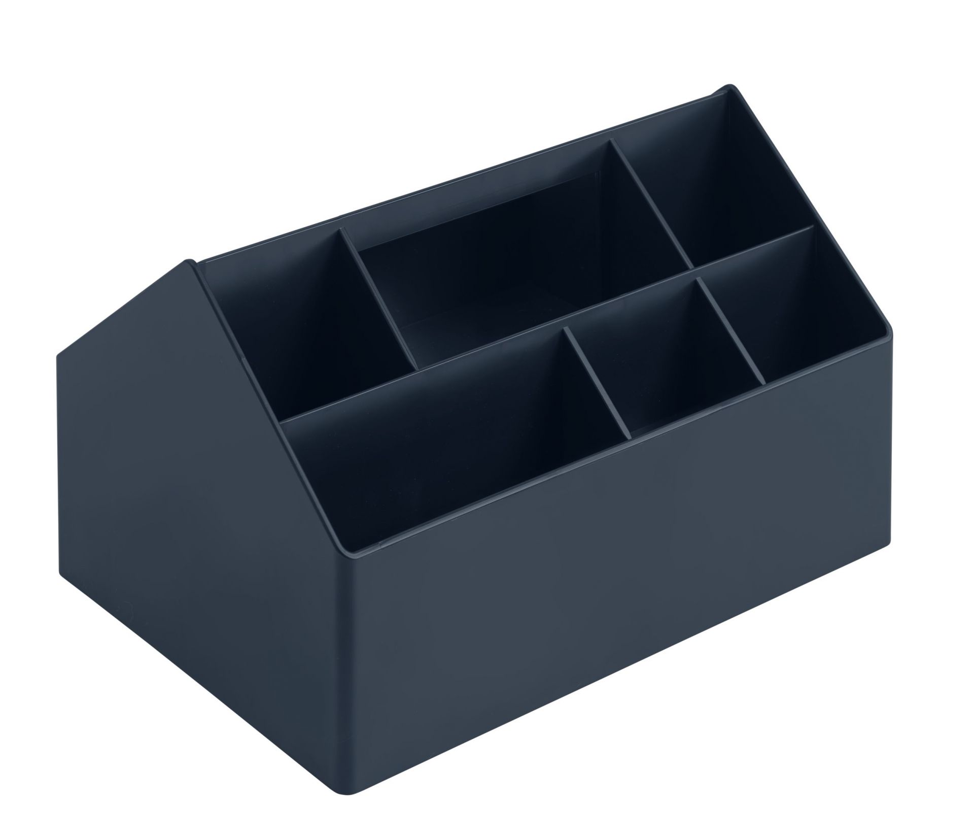 Muuto Sketch Toolbox Organisationsbox in Mitternacht Blau, Schreibtisch Organizer mit Fächern.
