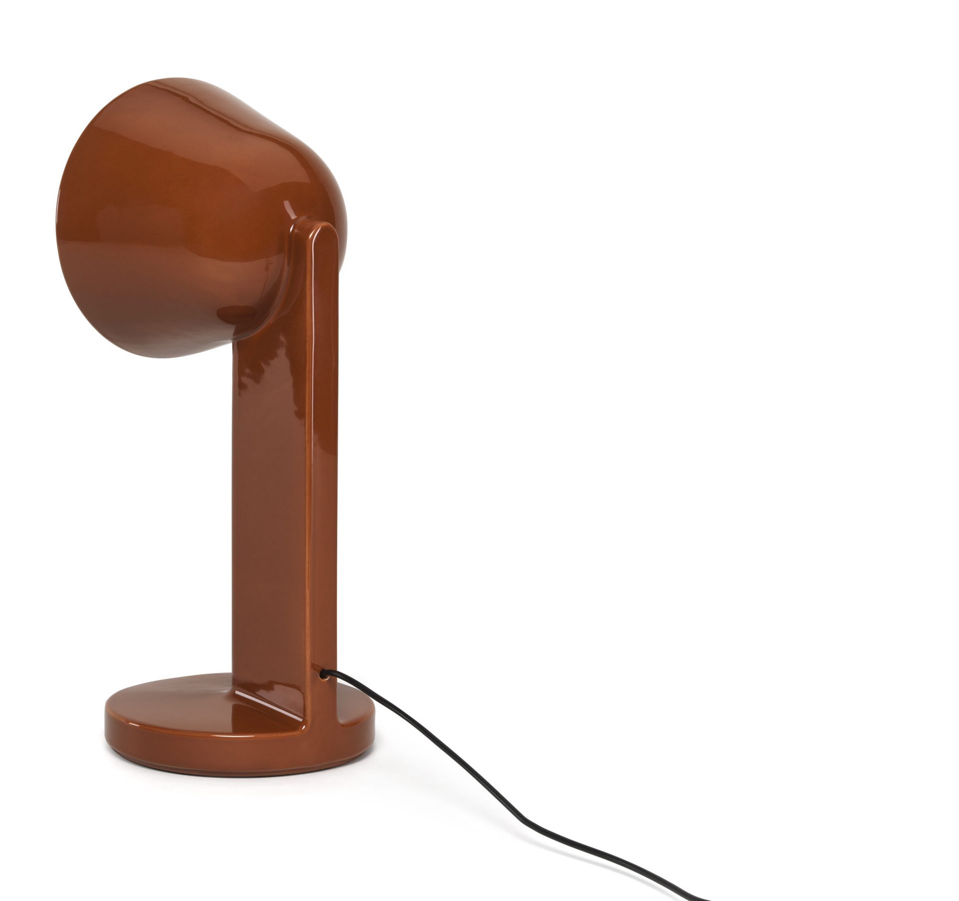 Braune Céramique Tischleuchte von Flos: Moderne Lampe für Nachttisch oder Schreibtisch.