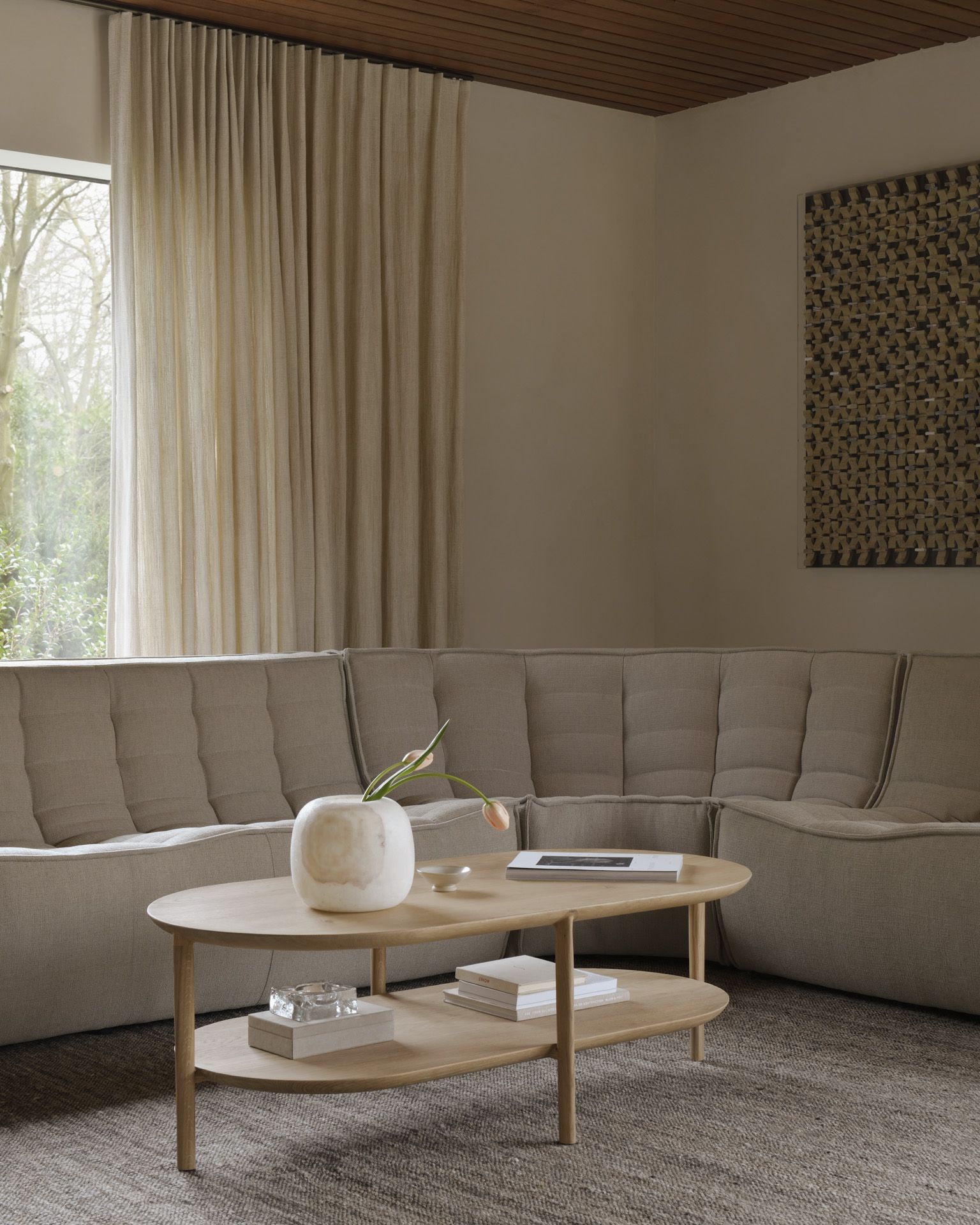 Bok Couchtisch lang Eiche 1 Regal Ethnicraft