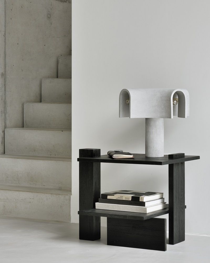 Teak Abstract Side table Beistelltisch Schwarz Ethnicraft