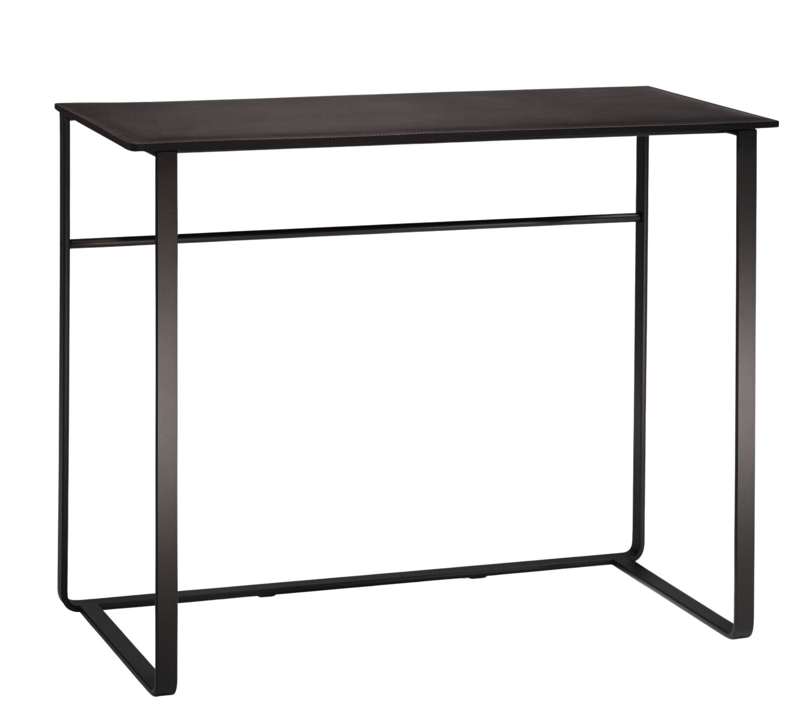 Schwarze 810 Yuuto Konsole von Walter Knoll mit minimalistischem Design und rechteckiger Tischplatte.