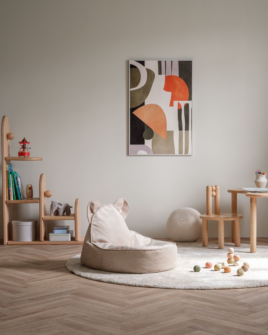 Teddy Kindersitzsack Samt staubiges Beige Wigiwama