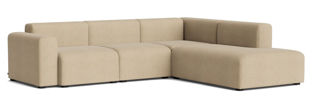 Mags Sofa Eckkombination im Sandfarbenen Turf Stoff von Hay, modernes modulares Sofa.