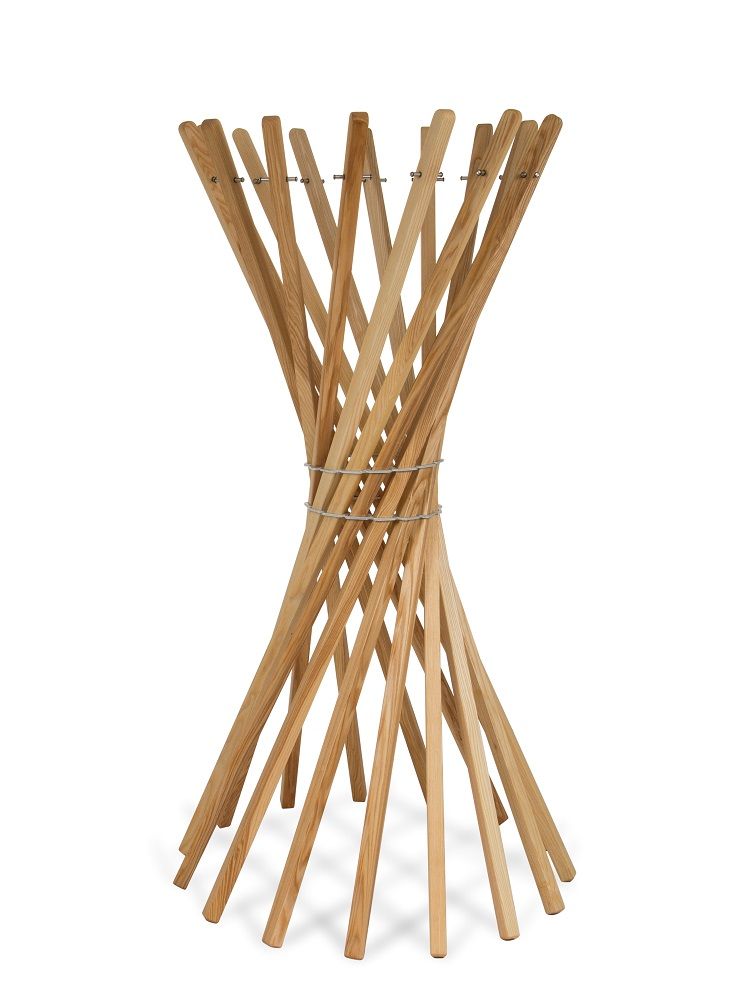 Mrs. Marilyn Garderobenständer: Freistehende Holzgarderobe mit 15 Stäben, modernes Design für Flur und Diele.