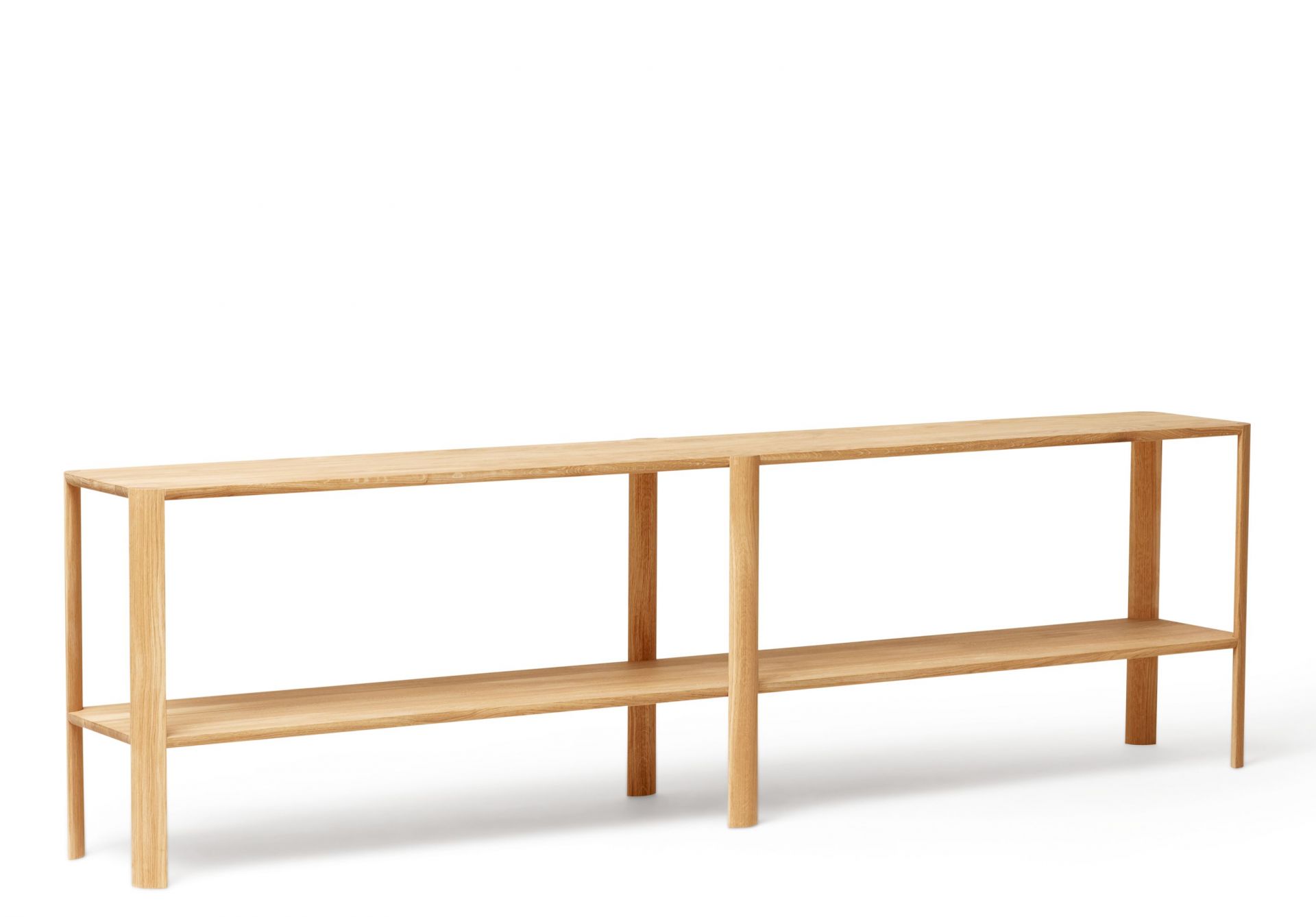 Leaf Regal 2x2 von Form & Refine aus geölter Eiche, minimalistisches Design.