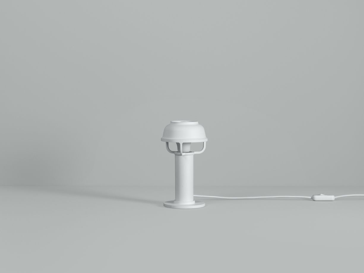 Weiße Kori Table Light Tischleuchte von Artek, moderne Beleuchtung für Wohnzimmer und Schlafzimmer.