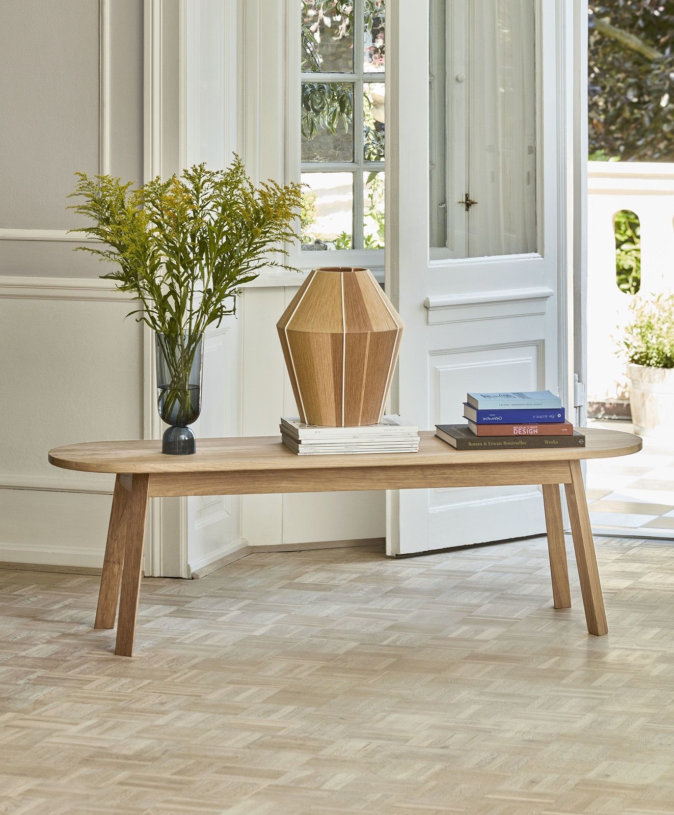 Triangle Leg Bench Bank Hay