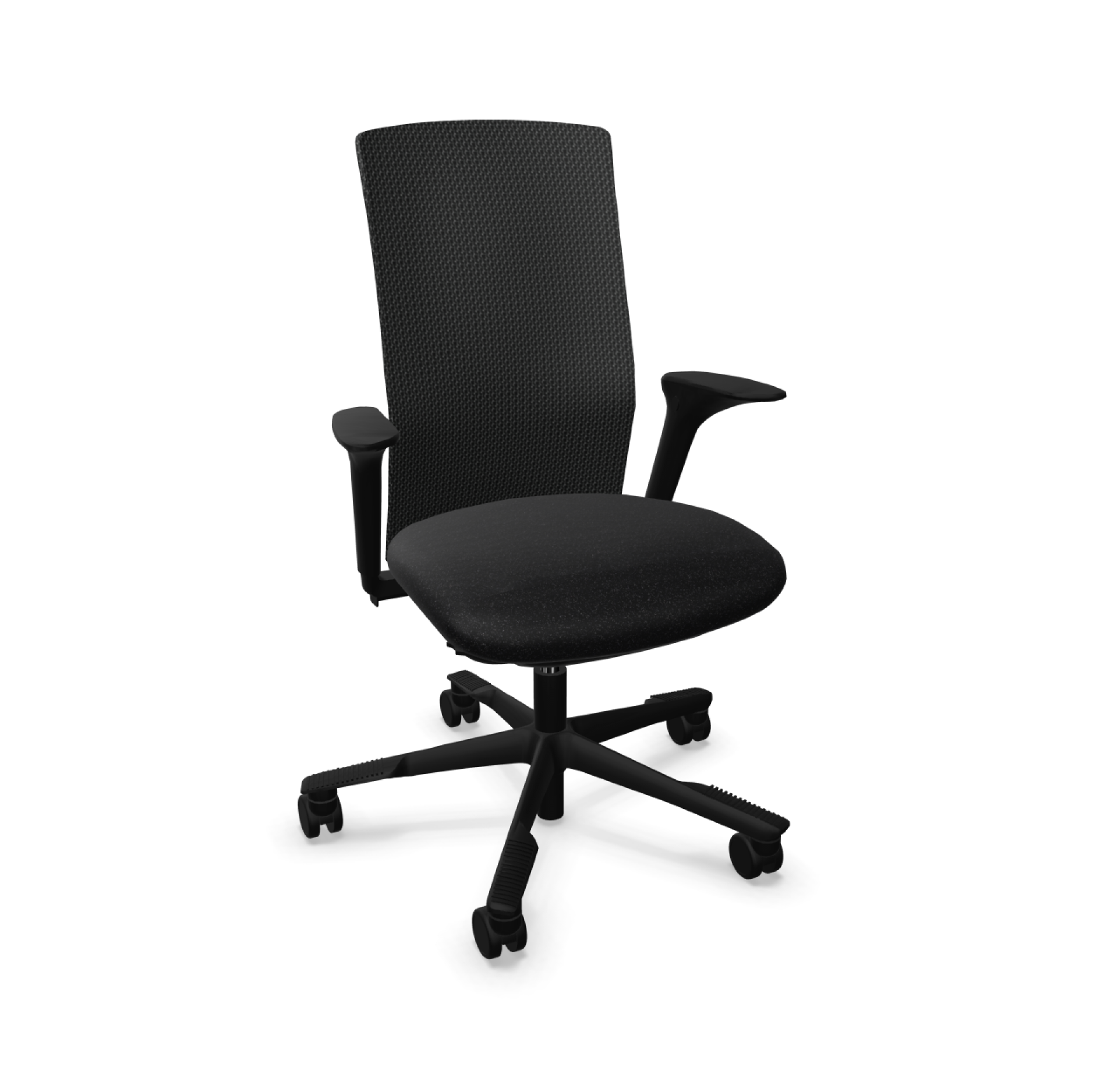 Schwarzer Futu Arbeitsstuhl 1200 von HAG mit hoher Rückenlehne und Armlehnen, ergonomischer Bürostuhl.
