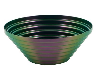 Alessi Maya Schale, rund, grün-lila, Ø 20 cm. Dekorative Schale für Obst und mehr.