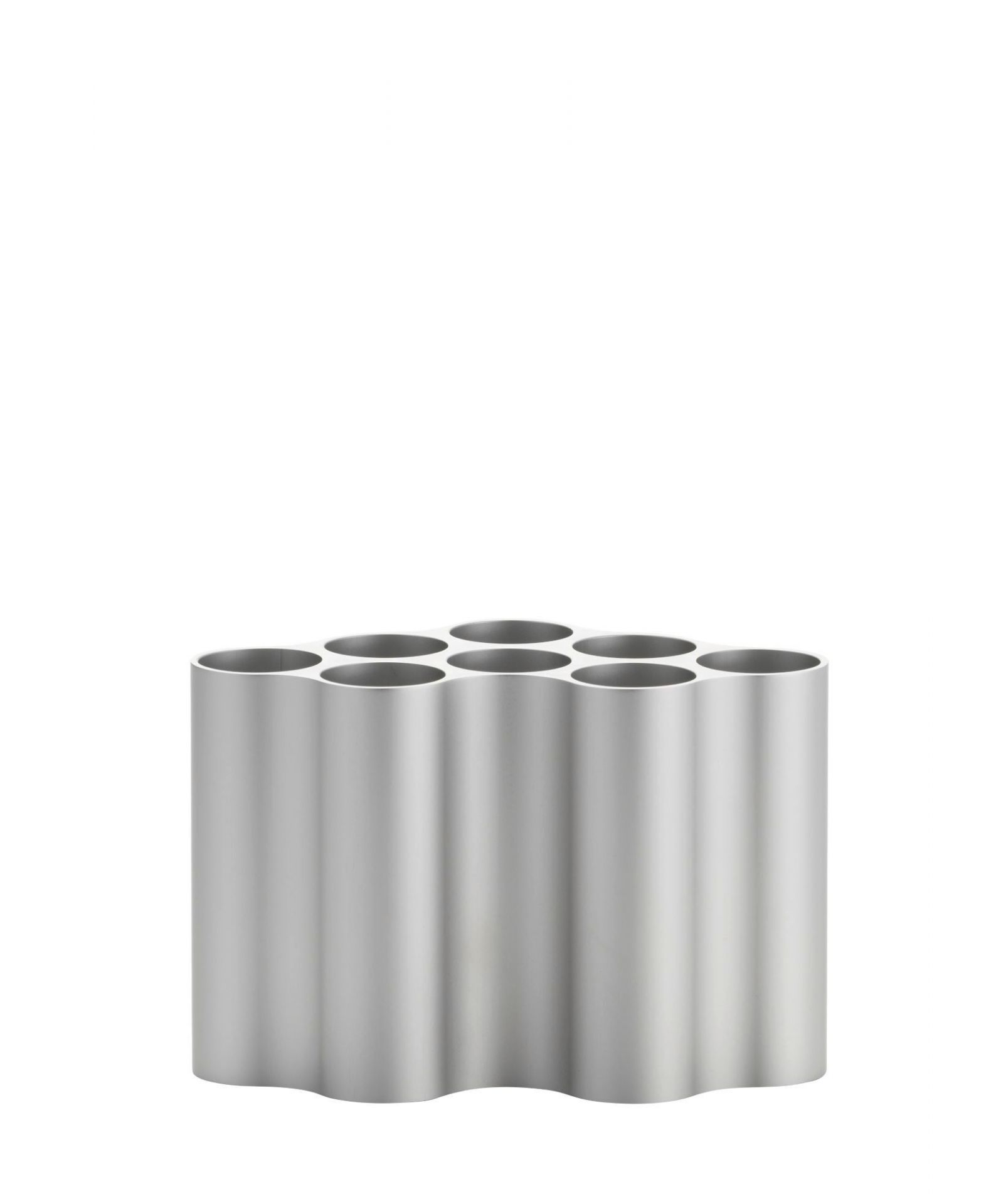 Nuage Vase in Hellsilber von Vitra: Moderne Designvase mit wellenförmiger Silhouette. Dekorative Blumenvase.