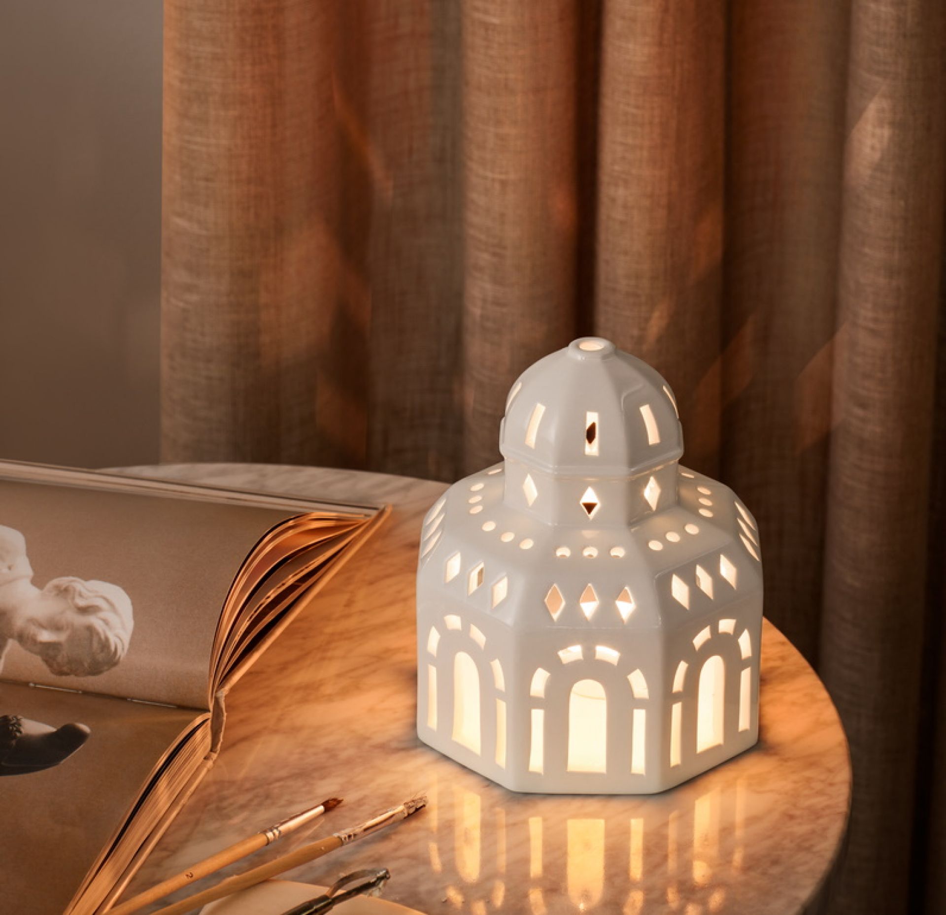 Urbania Lichthaus Glassalen H 14,5 cm Kähler EINZELSTÜCK