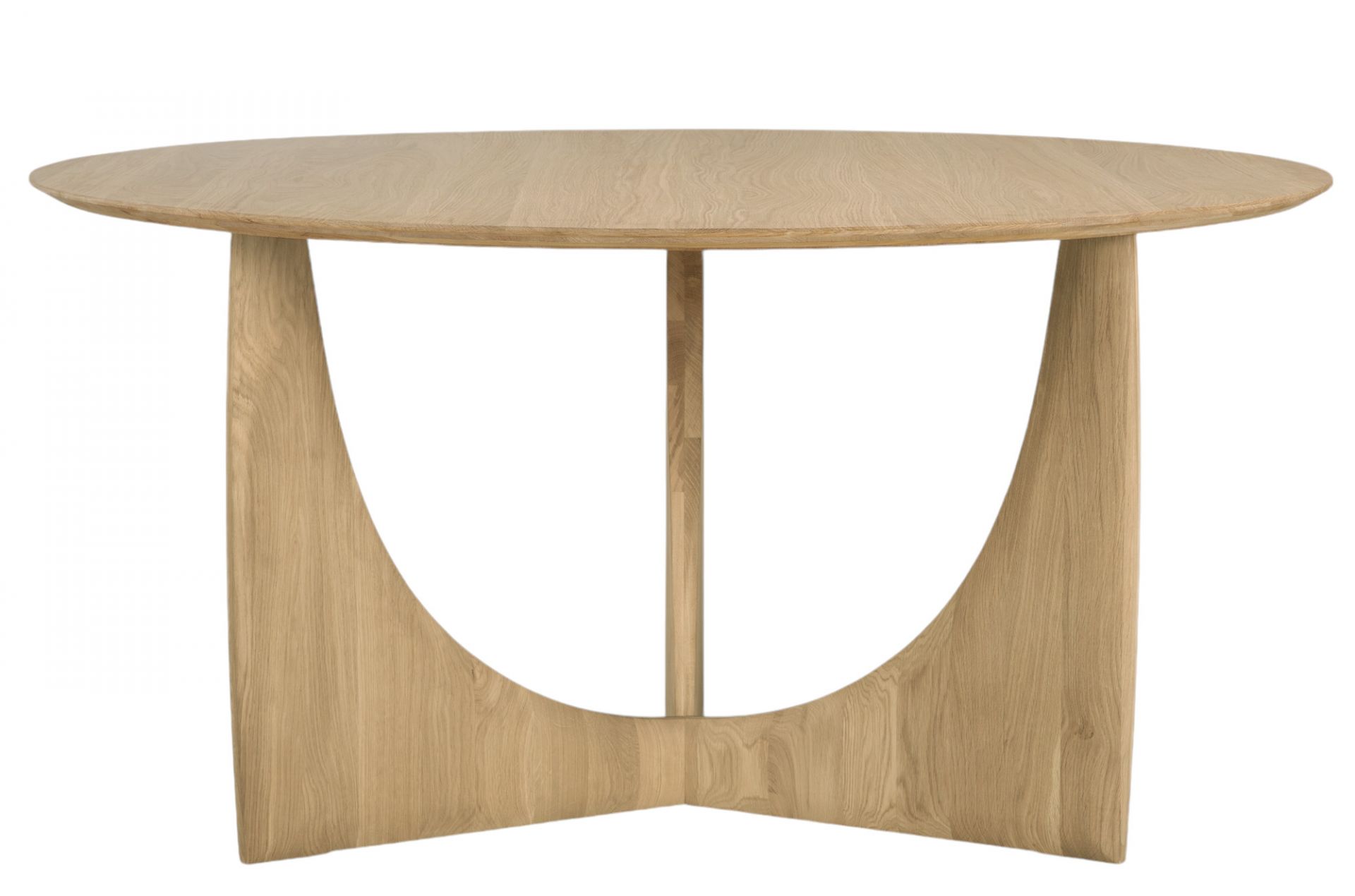 Runder Esstisch aus Eiche, Geometric Dining Table von Ethnicraft mit einzigartigem Untergestell.