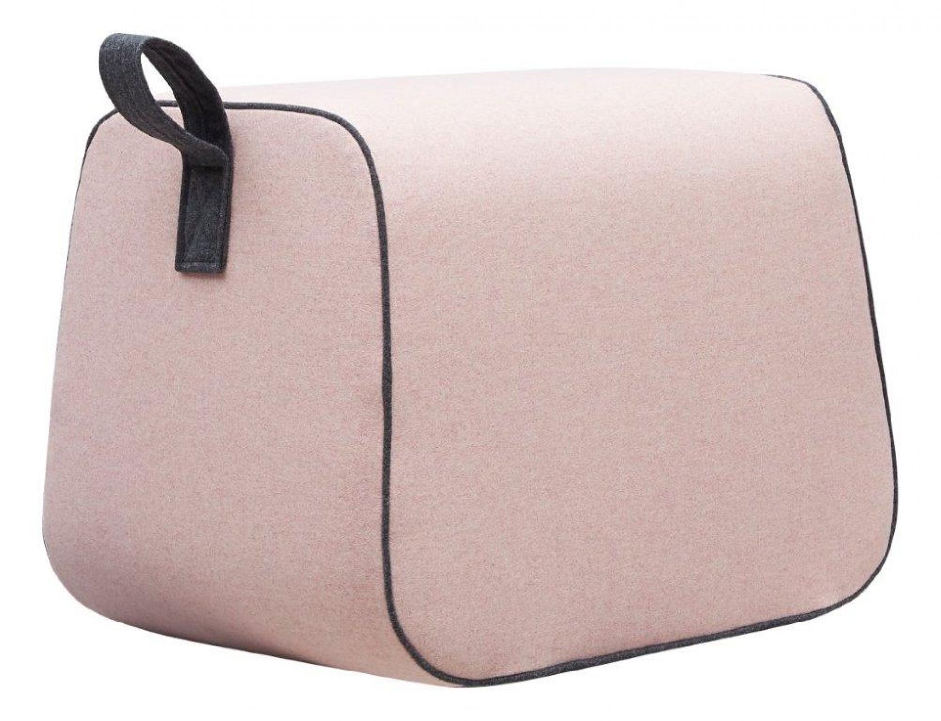 Rosa Nector Hocker mit Tragegriff, moderner Sitzhocker für Wohnzimmer und Büro.